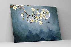 Obraz Biela magnólia pri splne mesiaca 1865